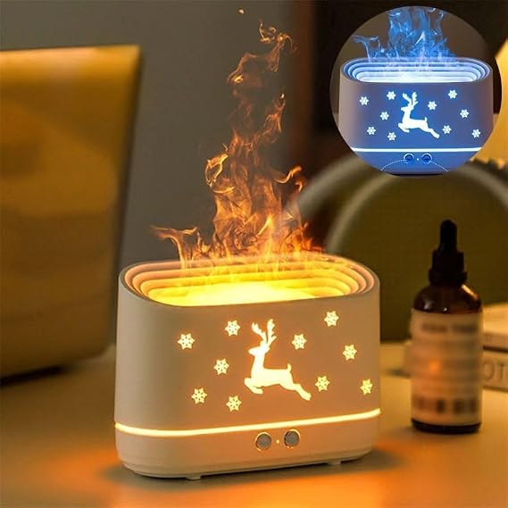 YDL Plastic Humidifier for Home, Flame Diffuser/Atmosphere Light Humidifier - Portable Noiseless Aroma Aromatherapy Machine, Auto Shut-Off, Essential Oil Diffuser for Home Office