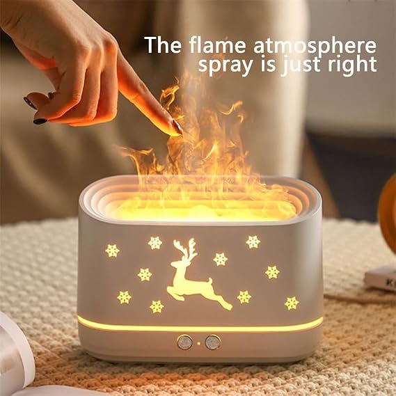 YDL Plastic Humidifier for Home, Flame Diffuser/Atmosphere Light Humidifier - Portable Noiseless Aroma Aromatherapy Machine, Auto Shut-Off, Essential Oil Diffuser for Home Office