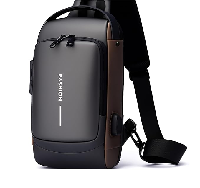 Brand: Lynacz Waterproof Sling Backpack | Anti-Theft Crossbody Bag with USB Charging, Hidden Pockets & Durable Zippers | Best for Office, Travel, Sports, Cycling & Daily Use