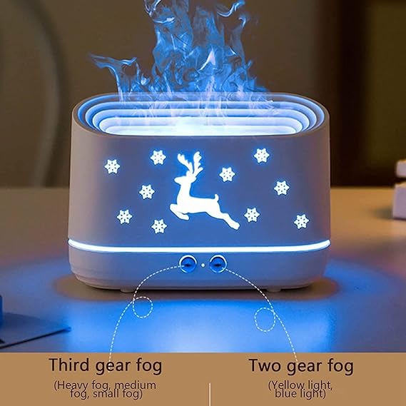 YDL Plastic Humidifier for Home, Flame Diffuser/Atmosphere Light Humidifier - Portable Noiseless Aroma Aromatherapy Machine, Auto Shut-Off, Essential Oil Diffuser for Home Office