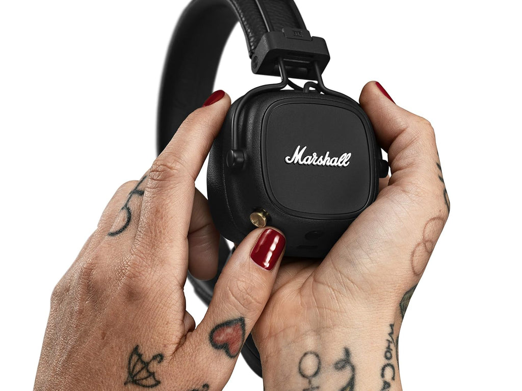 Marshall Major IV Wireless Bluetooth On Ear Headphone with Mic (Black amd Brown)